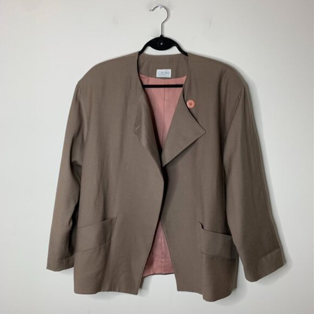 Vintage Y2k 90s Women's Wool Blazer Jacket Brown Preppy Academia equestrian